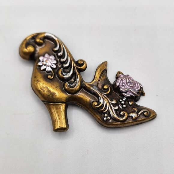 Victorian Edwardian slipper brooch - Picture 1 of 3
